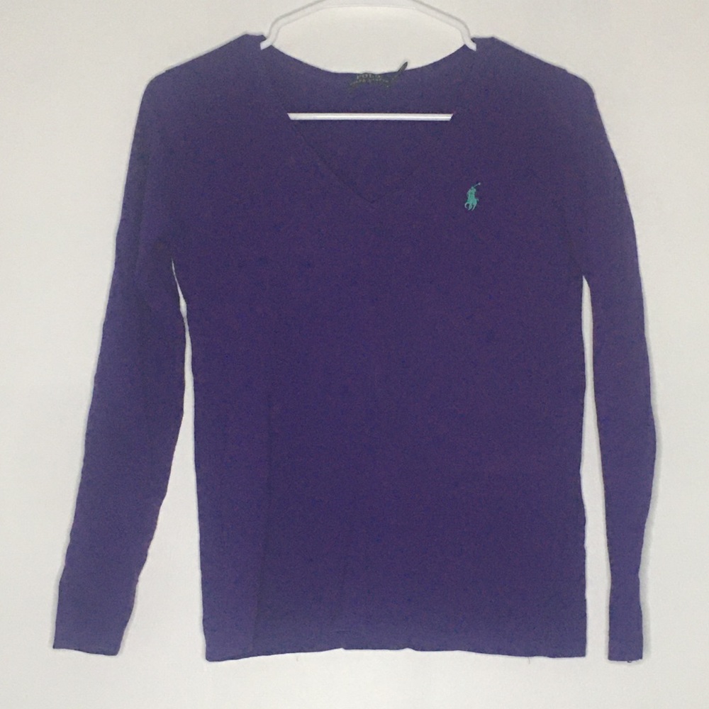 POLO RALPH LAUREN PURPLE POLO LONG SLEEVE